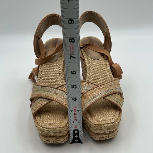 2454- Sam Edelman Chic Espadrille Wedge Sandals - Tan Size 9.5 NWT - Picture 5 of 8
